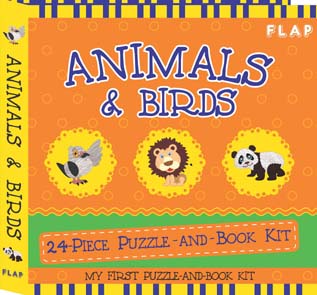 [9789353571153-1] Animals & Birds : 24 piece Puzzle + Book Kit